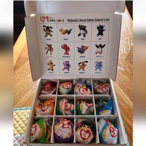 McDonald's Ty Teenie Beanie Babies Set of 12 1993/1998 Oakbrook/Oak Brook Errors
